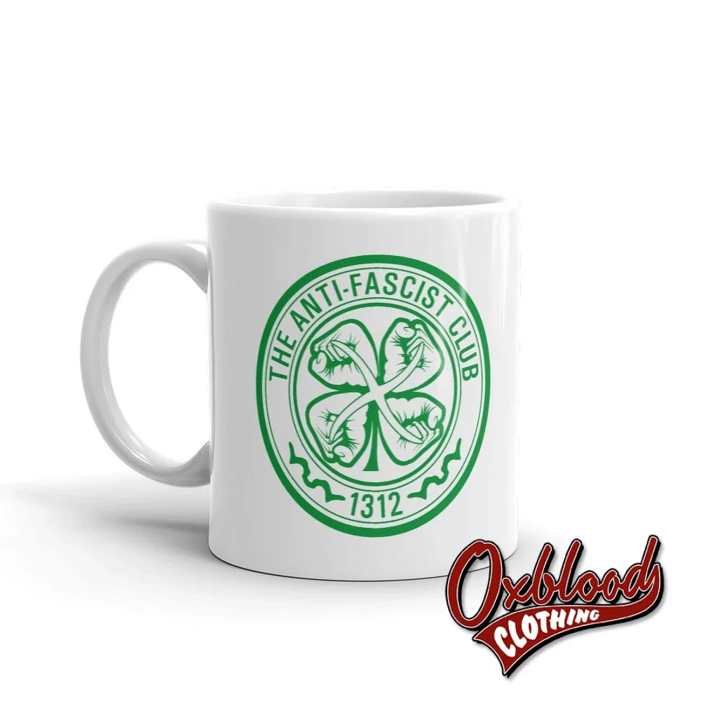 White "Celtic" The Anti-Fascist Club Mug