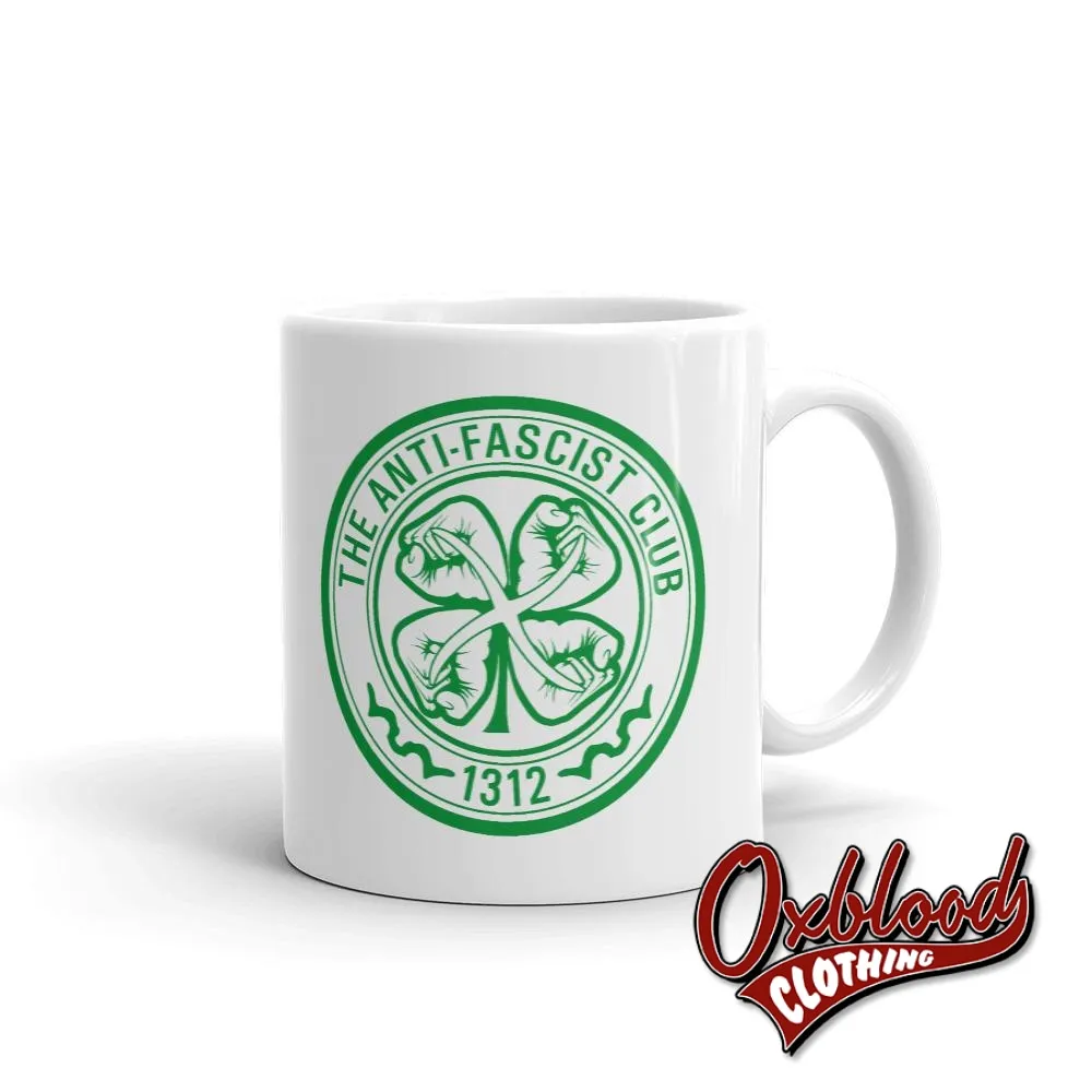 White "Celtic" The Anti-Fascist Club Mug
