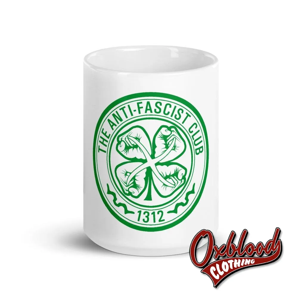 White "Celtic" The Anti-Fascist Club Mug
