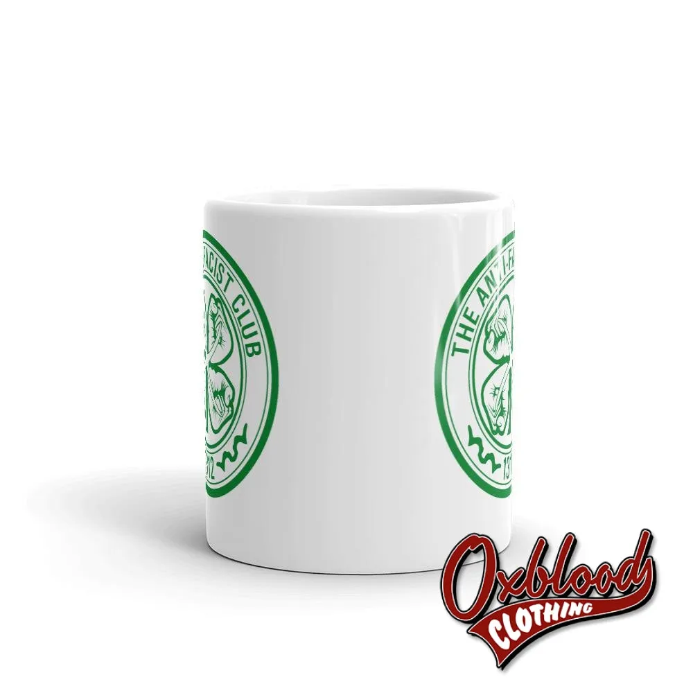 White "Celtic" The Anti-Fascist Club Mug