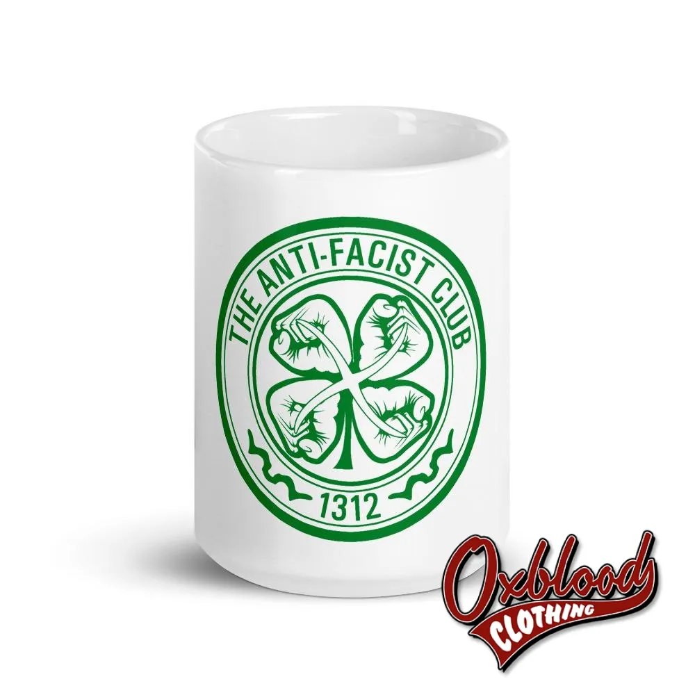 White "Celtic" The Anti-Fascist Club Mug