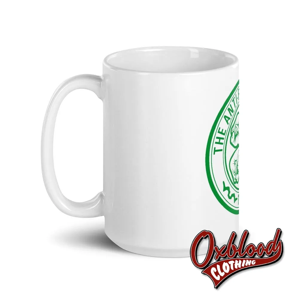 White "Celtic" The Anti-Fascist Club Mug